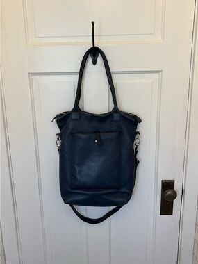 Want les Essentials de la vie blue leather work bag